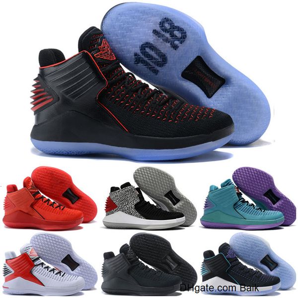 

pure platinum jumpman 32 32s xxxii mens kids basketball shoes bred camo like mike why not russ mvp rosso corsa jade outdoor sports sneakers, Black