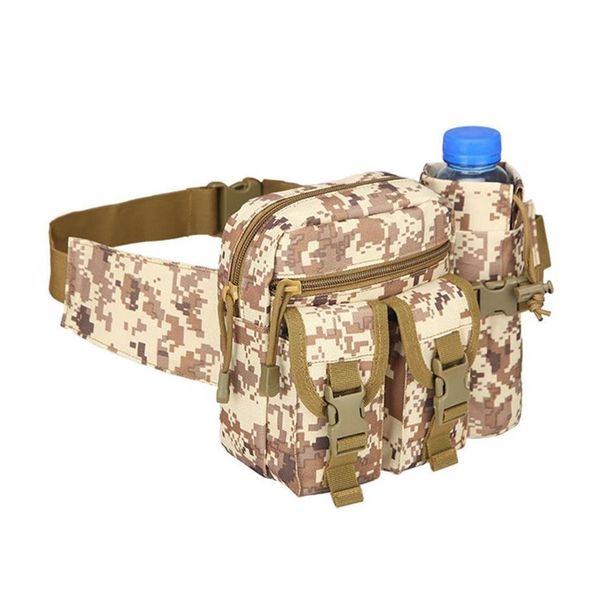 

multifunction tactical waist bag with water bottle holder 600d oxford cloth multi pockets outdoor climbing camping hiking bag