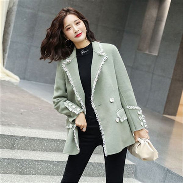 

fashion short woolen coat female korean 2019 autumn winter jackets new casual retro wool coats women outerwear xa246, Black