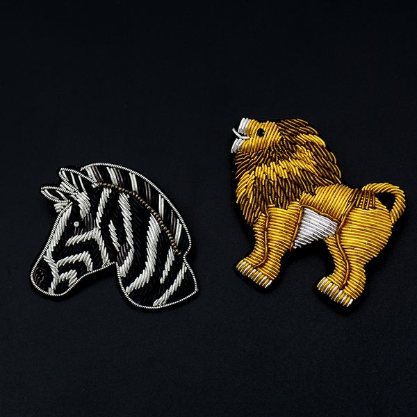 

gugutree india silk embroidery lion patch animal cartoon patches badges applique patches for clothing sk-40, Black