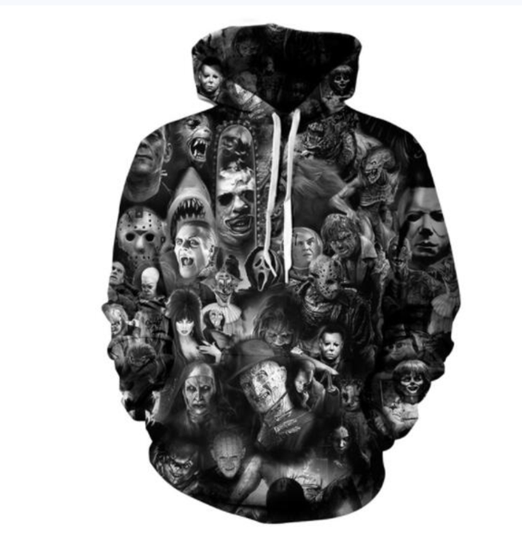 

2019 черепа pattern lovers мужская мода осень дизайнер толстовки для мужчин кофты 3d пальто с капюшоном ogreish толстовки топы одежда a418, Black