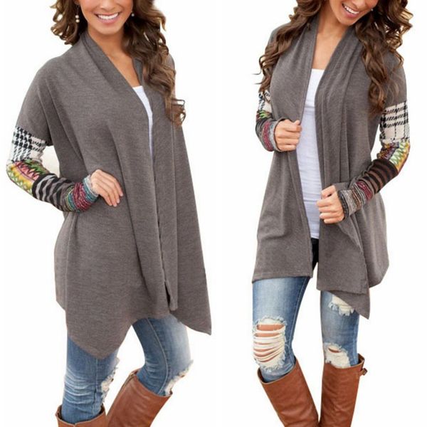 

women's sweaters pull femme spring female cardigan loose casual irregular hem poncho jumper jackets women knitted sweater femenino, White;black