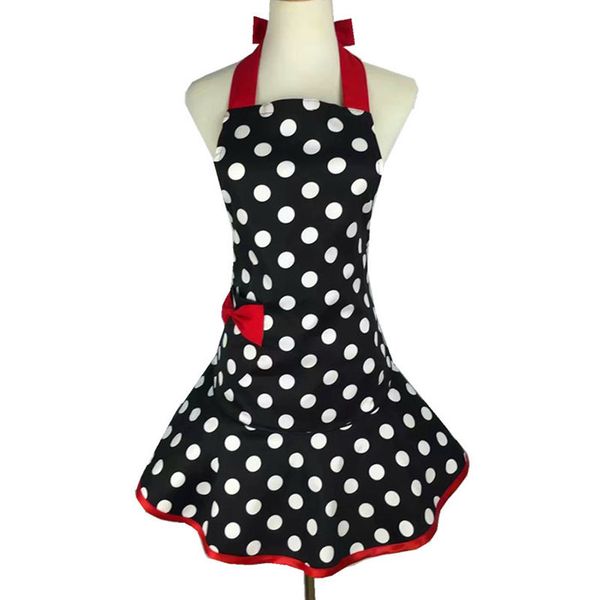 

new design retro kitchen apron woman cotton polka dot cooking salon avental de cozinha divertido pinafore tablier dress vintage