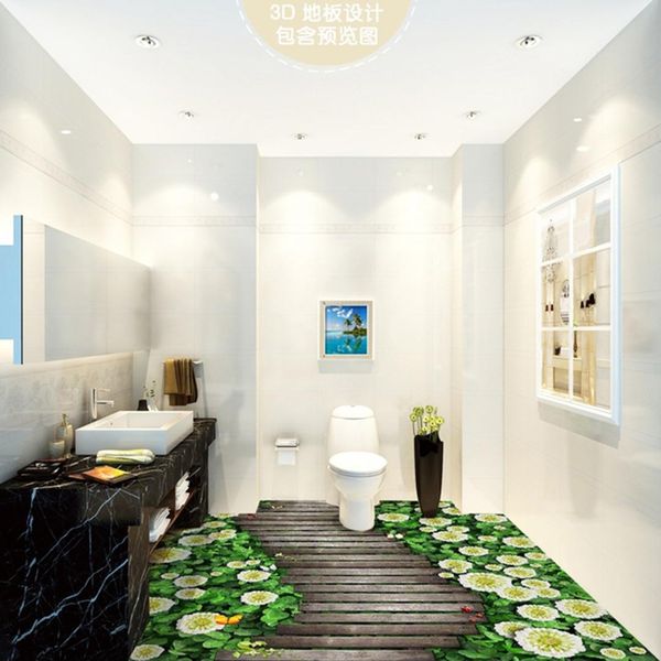 

self-adhesive] 3d flower boardwalk 142 floor wallpaper mural wall print decal wall murals