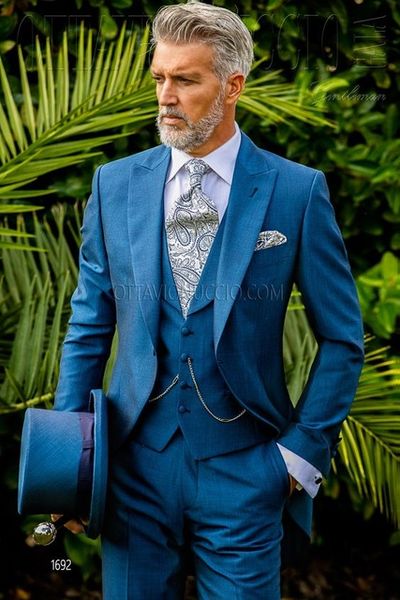 

blue italian suit men blazer wedding groom men suit slim fit prom formal jacket tuxedo costume homme 3 piece terno vest tailored, White;black
