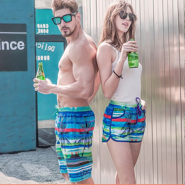 

19 wholesale resaling summer lovers dry loose beach shorts pants casual swim swimwear print pants mens womans s-pants fashion ing, Blue