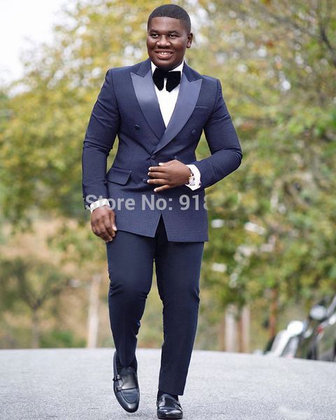 

black men formal suits double breasted slim fit custom made 2 pieces set wedding suit for men groom suits tuxedo, Black;gray