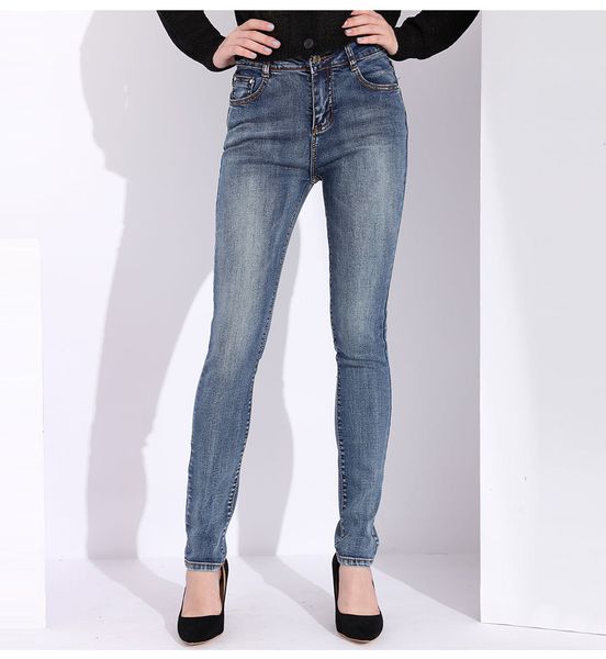 

женские дизайнерские джинсы женские дизайнерские брюки тонкий узкие джинсы женские vintage style черный женские джинсы женщина джинсовой кар, Blue