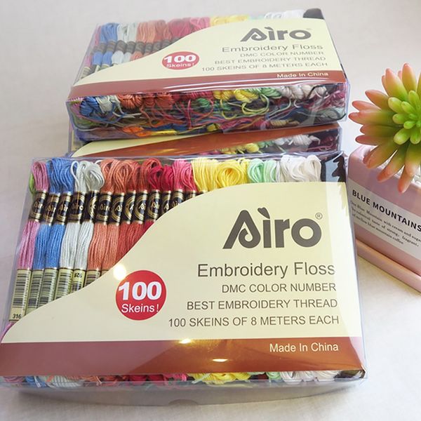 

100 pcs 50 colors 8 meters embroidery threads polyester cotton thread handmade accessories embroidery thread, Black;white