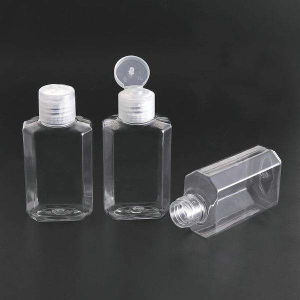 

spot alcohol spray bottle portable wash-hand sanitizer bottle octagonal bottle flap pet 60 ml spray