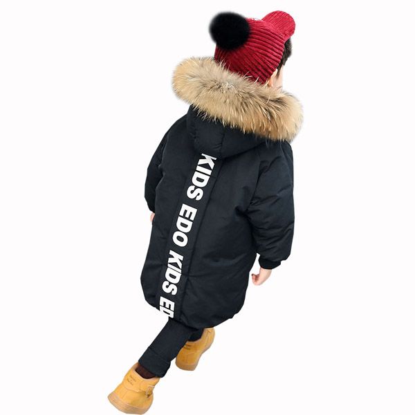 

children's clothes coat boys' cotton-padded jacket long style, Blue;gray