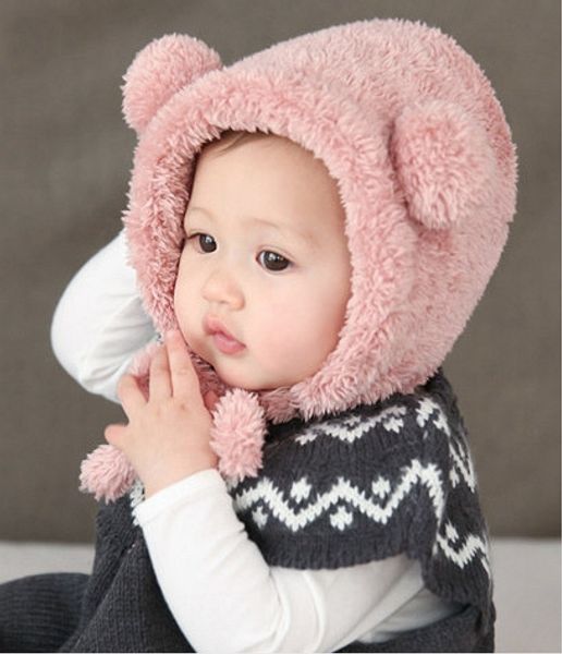 

2017 new children double ball brushed cap wool cute fashion autumn winter warm girls hat 2 colors