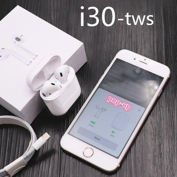 

New i30 tw head et pop up headphone wirele bluetooth 5 0 earphone earbud pk i10 i20 i60 tw pod