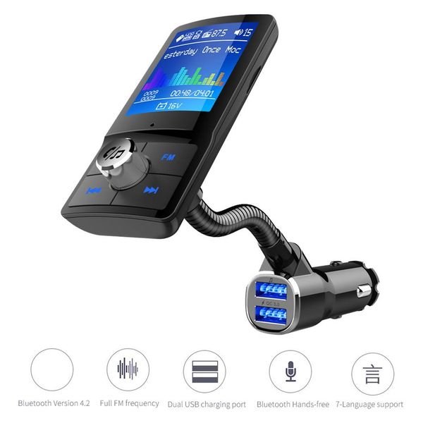 

bc43 автомобильный bluetooth mp3-плеер тип автомобильного прикуривателя 12-24в fm-передатчик да нет цветной экран oled