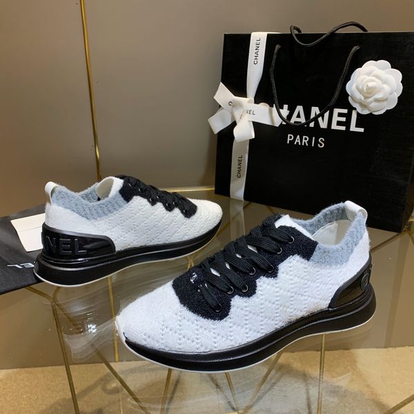 

brand luxury ladies casual shoes, fashion color-blocking sweater knitted sneakers, size 35-41 with original box,hh