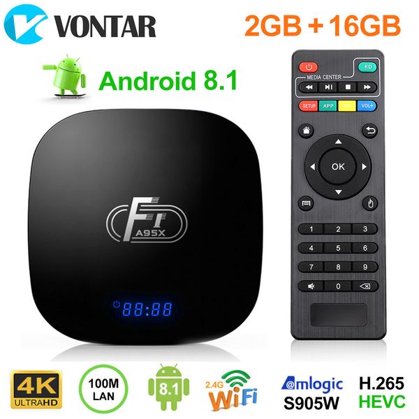 

A95X F1 Android 8.1 Amlogic S905W TV Box 2GB16GB Quad Core Suppot H.265 4K 2.4GHz WiFi VS X96 TX3 MINI