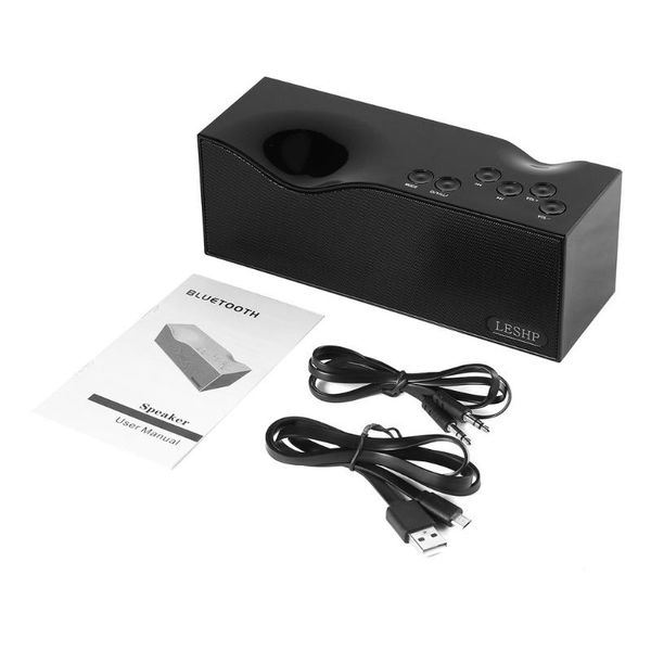 

leshp alarm clock speaker led display removable lithium battery cordless portable support variety music format