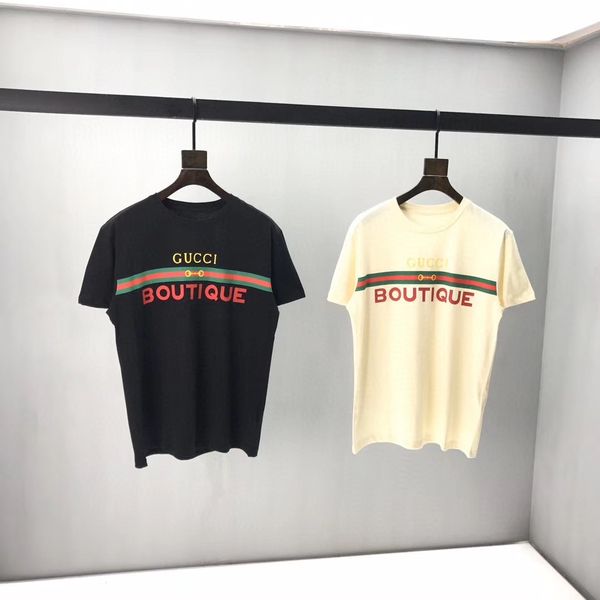 

angkoren 2020 new leisure short sleeve t-shirt youth creative embroider  y printed cotton half sleeve trend369, White;black