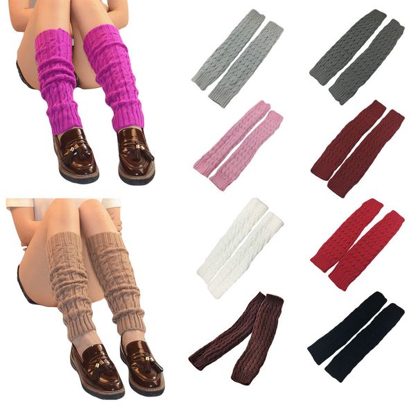 

women winter long knit crochet legging boot cover stockings, Black;white