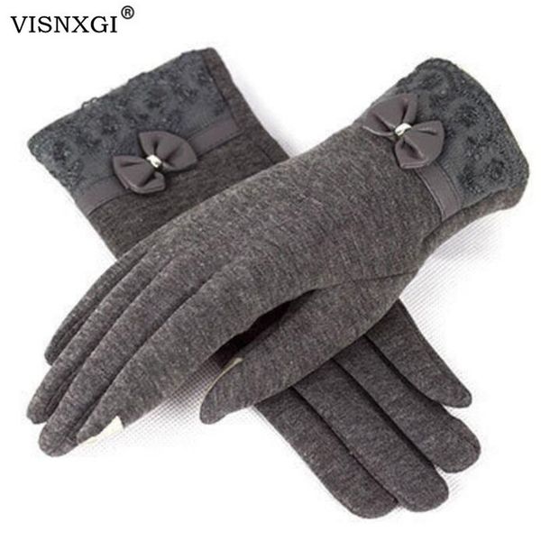 

visnxgi women winter gloves stretch knitted cashmere keep warm gloves mittens winter thicken warm accessories wool guantes mujer, Blue;gray