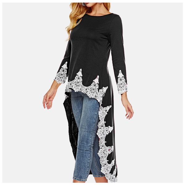 

sweatshirt with lace khaki hoodie women poleron mujer 2019 short front long back plain black hoodie solid oversized dress