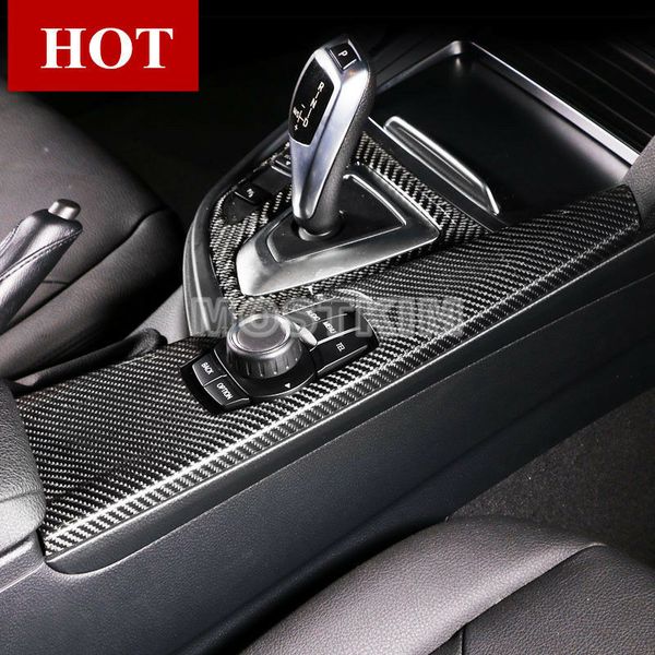 

carbon fiber console gear box idrive frame cover for bmw 3 series f30 2013-2018