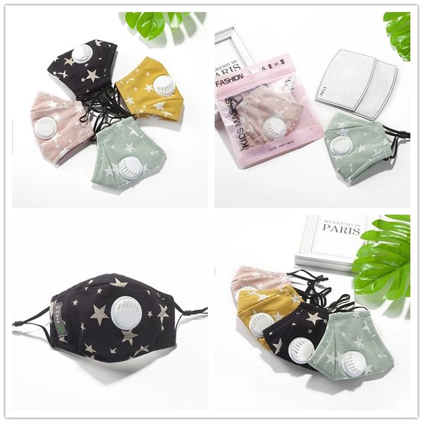 

posh children's mask with breathing valve 5 layers pm2.5 filter protection stereo washing adjustment cotton material cotton material