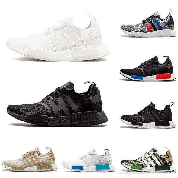 

running r1 mens 2019 shoes triple black white beige white blue nbhd og men women runner sports sneakers 36-45