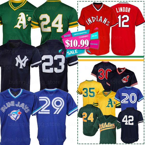 

Athletics Jerseys 24 Rickey Henderson Oakland Indians 12 Francisco Lindor Joe Carter 19 Robin Yount Alomar Donaldson Mattingly Rivera Ryan