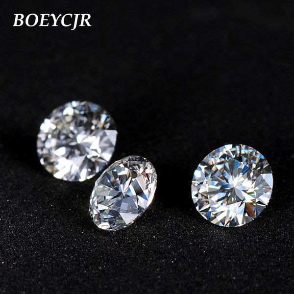 

boeycjr 1.5ct 7.5mm d color round brilliant cut moissanite loose stone vvs1 excellent cut jewelry making stone engagement ring, Black