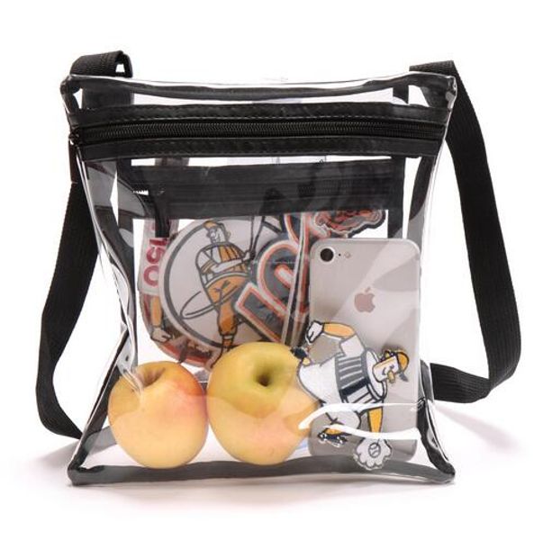 

2019 2020 the clear crossbody purse bag for sports of man approved clear shoulder tote bag. stadium approved for sports events, Black;white