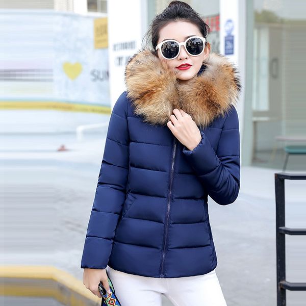 

new 2019 autumn winter jacket women parkas fashion female coat with a hood large faux fur collar winter coat women plus size 5xl, Tan;black