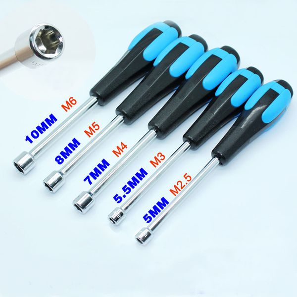 

1pcs) 5-10mm screwdriver socket crv steel hex wrench m3 m4 m5 m6 screw driver hand tool hexagonal socket wrench nut driver