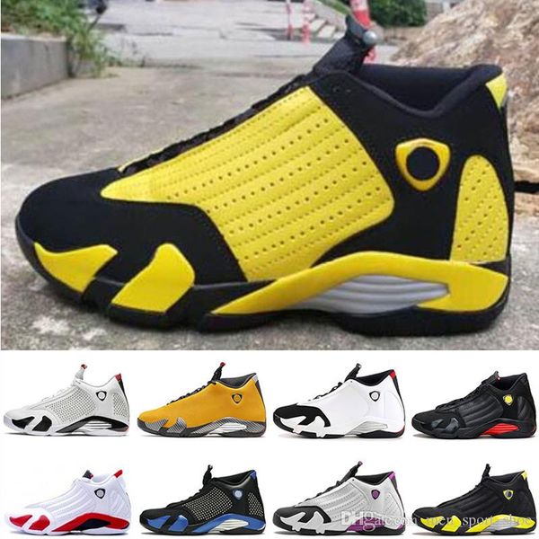 

14 14s black yellow last smens basketball shoes xiv red suede candy cane black toe black pink men sport designer sneakers
