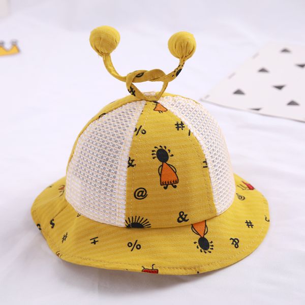 

baby sun hat summer breathable cute boy cool hat thin, Yellow