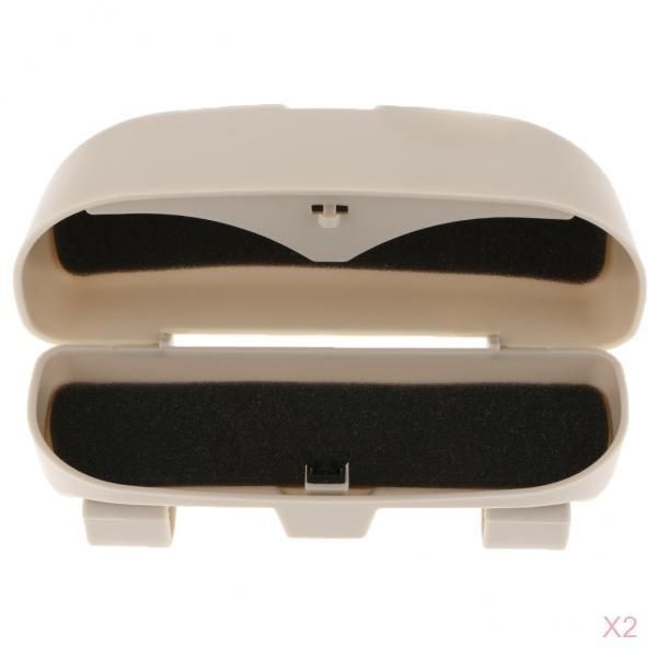 

2x universal car glasses sunglasses storage box case holder visor clip beige