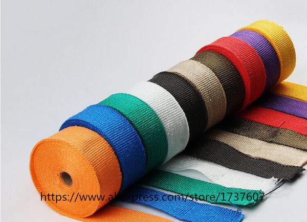 

new 5m motorcycles exhaust header pipe wrap heat manifold insulation cloth roll with 7 color optional motorcycle protective