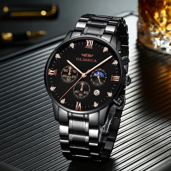 

waterproof men's sports watches multi-functional waterproof non-mechanical quartz watches custom men's wholesale, Slivery;brown