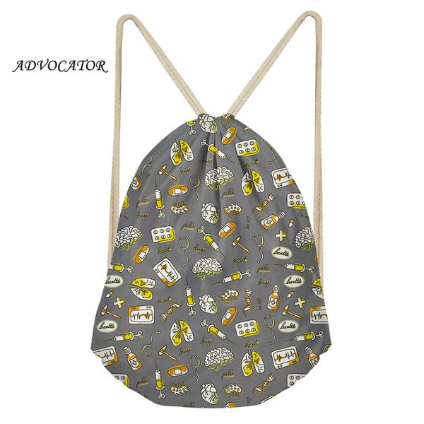 

drawstring bags cartoon needle tube ambulance printing backpacks for kid school shoulders bag travel storage package