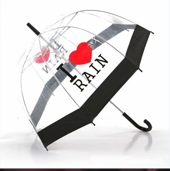 

outdoor transparent umbrella clearance wedding decoration dome shape long-handle automatic love rain umbrella dhl