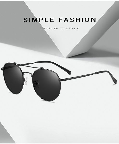 

2020 новый 5 стиль солнечные очки мужские поляризованные очки мода круглый frame солнцезащитные очки металла открытый driving sungla отправи, White;black