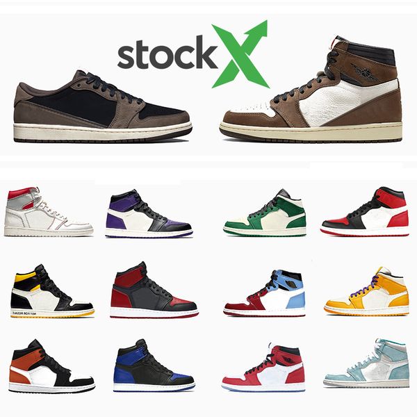 

stock x 1 high travis scotts low fearless obsidian mens basketball shoes spiderman 1s chicago banned bred toe men sports designer sneakers