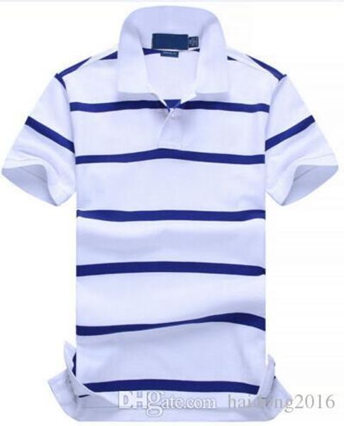 

new polo shirt men cotton fashion striped color camisa polos small horse embroidery masculina fitness summer casual t-shirts white, White;black