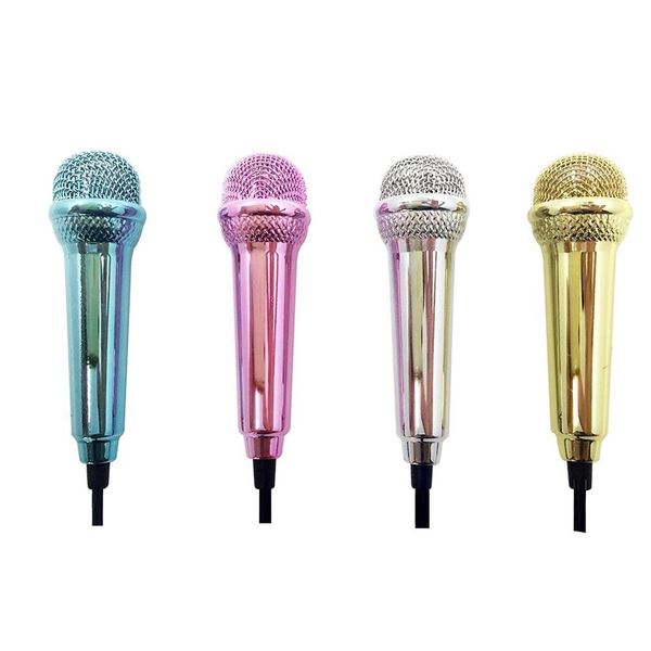

portable aluminum alloy mini 3.5mm wired microphone for mobile phone tablet pc lapspeech sing karaoke