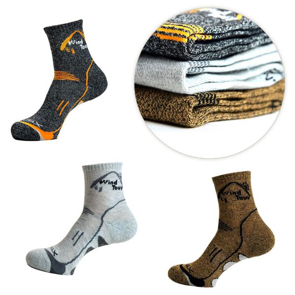 

breathable cycling socks sports anti-beri cotton hiking climbing athletic socks thermal running winter warm dropshipping, Black