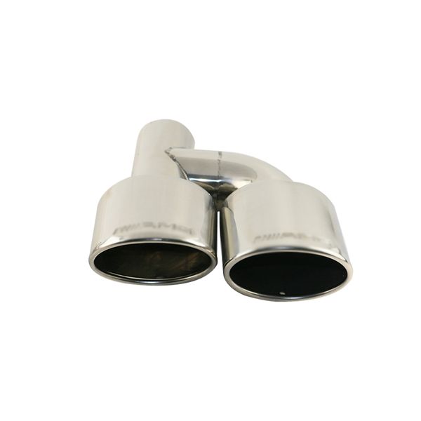 

jzz 1pcs car exhuast tips 2.5'' inlet stainless steel auto muffler for mercede with logo 1mm thickness ing