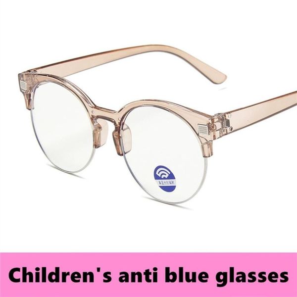 

for boy&girl child round frame transparent sun glasses anti glare computer prescription glasses uv400 blue light kids, Silver