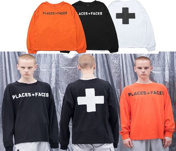

new places+faces sweatshirts men womenstreetwear long sleeve crew neck full print skateboards places+faces hoodie, Black
