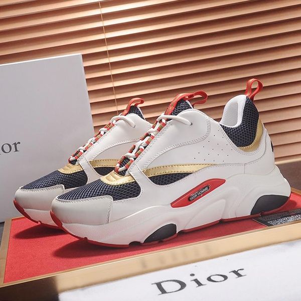 

Мужская обувь кроссовки большой размер Chaussures pour hommes B22 Sneaker in Technical Knit And Calfskin Zapatos de