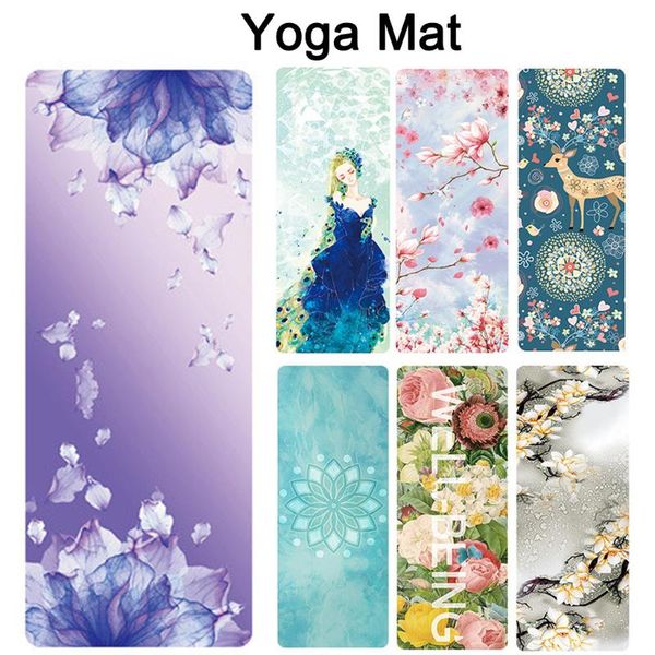 

1.5mm ultra thin printed yoga thicker yoga mat sports fitness printing mats portable foldable sweat absorbing and mat#35